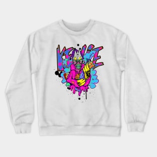 Dope masked off Slluks character is ready for war illustration Crewneck Sweatshirt